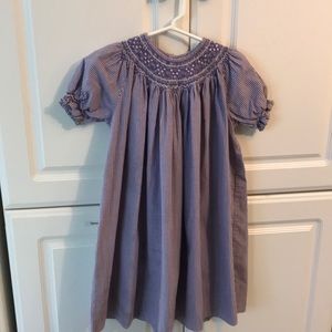 Purple and white gingham dress